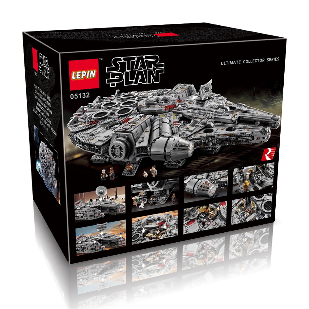 Original Box LEPIN 05132 8445pcs Star Wars Spaceship Ultimate Millennium Falcon Force Awakens Building blocks Kit Set