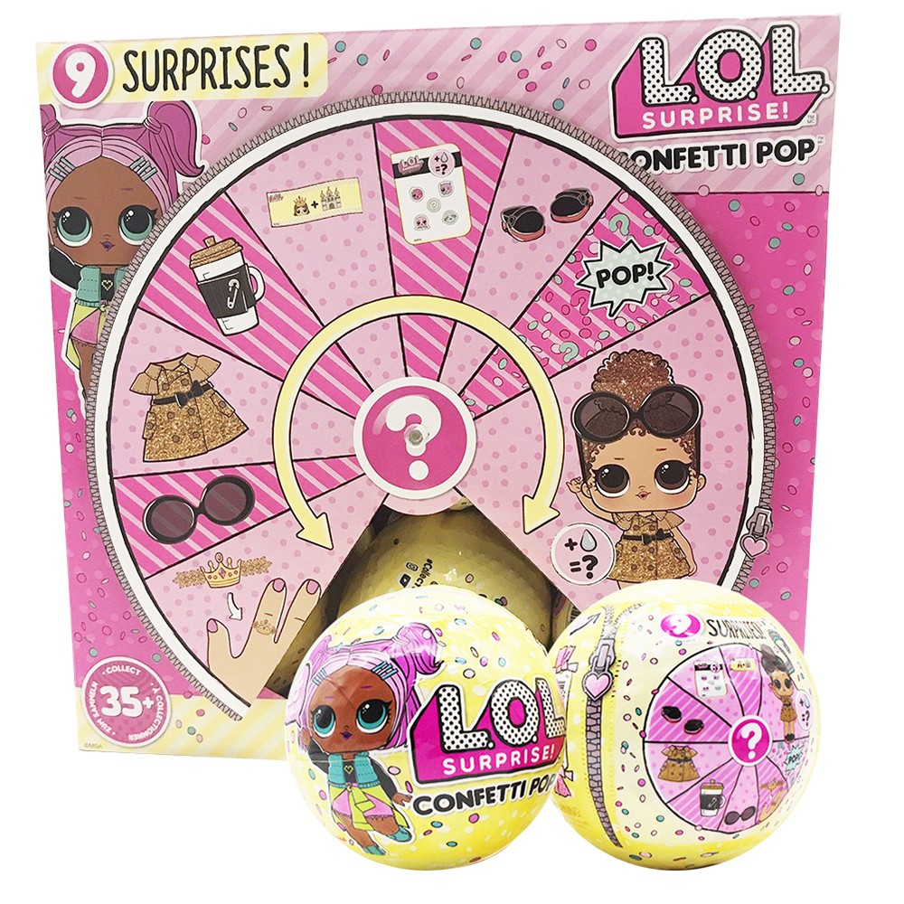 L.O.L. Series 3 Confetti Pop Full Case of 18 Outrageous 9 Layers Surprise Ball
