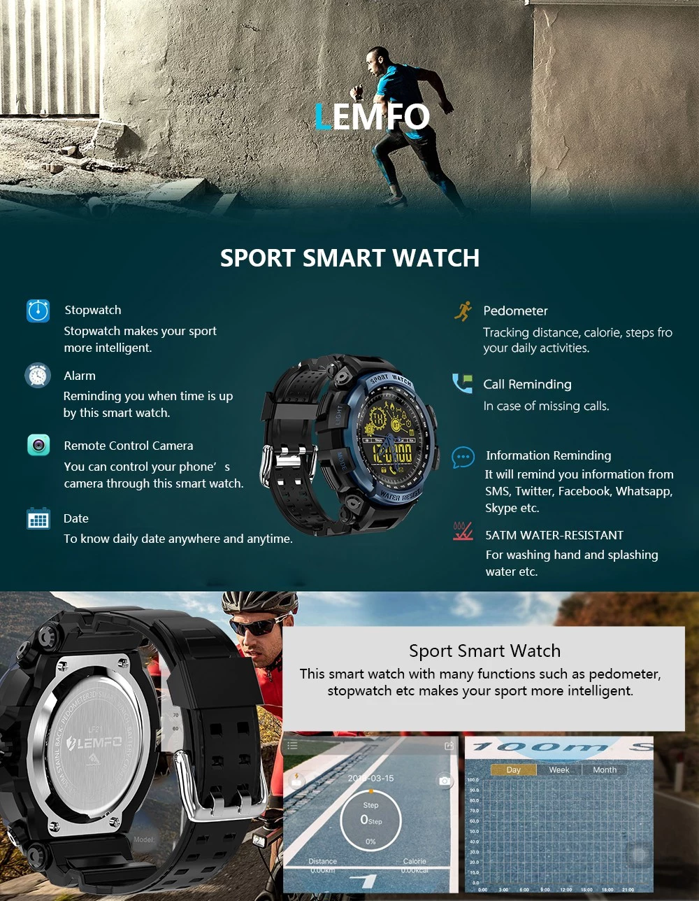 LEMFO LF21 Sport Smart Watch,Only $19.99